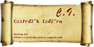 Czifrák Izóra névjegykártya